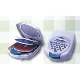CD holder and calculator