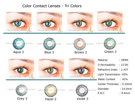  Color Contact Lenses (Color Kontaktlinsen)