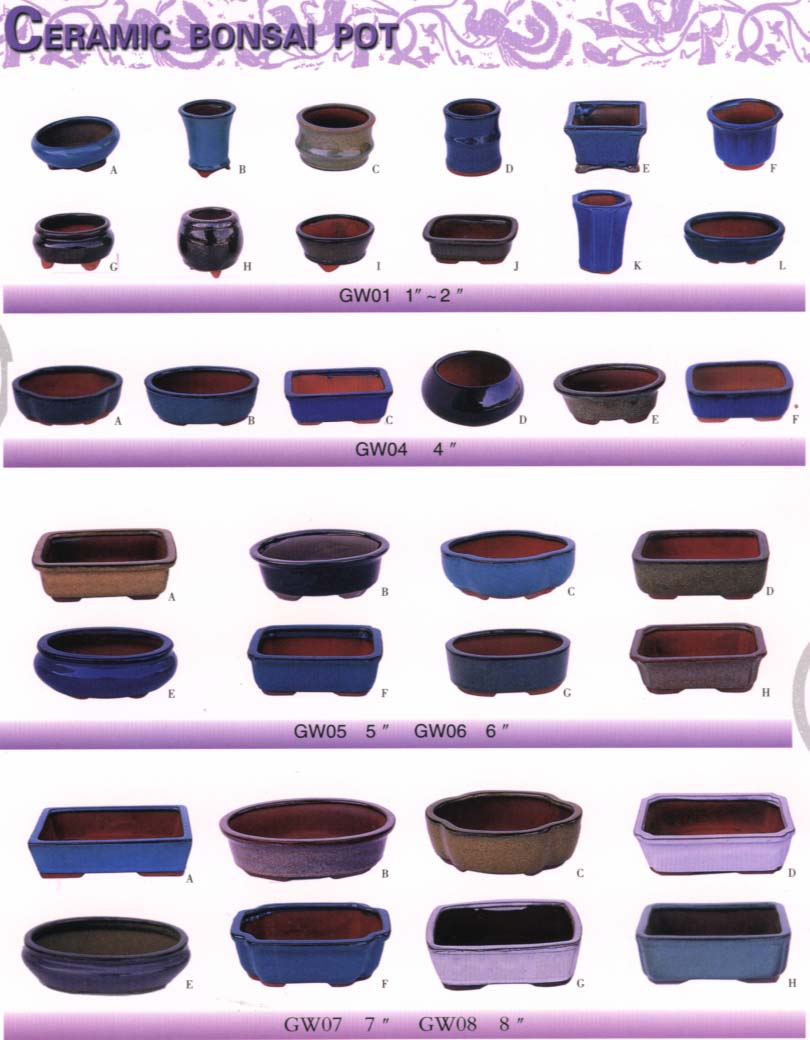  Glazed Ceramic Bonsai Pots 1 (Глазированные керамические горшки Бонсай 1)