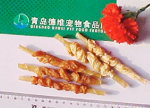  Dried Chicken Breast Meat With Cowskin Stick ( Dried Chicken Breast Meat With Cowskin Stick)