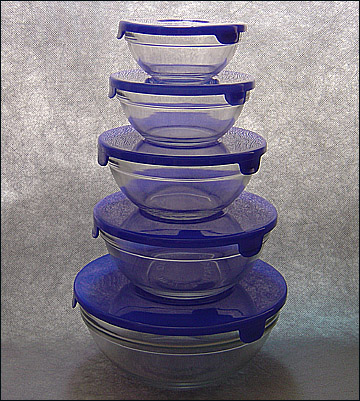  Heat-Resistant 5-Piece Glass Bowl Set Used For Storage (Теплостойких 5-Piece стеклянный шар, используемую для хранения)
