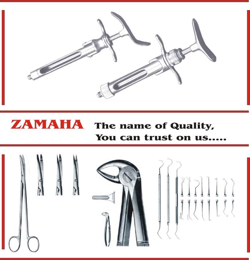 Aspirating Syringe, Mouth Gage, Tooth Extracting Forceps, Ryder Needle Holder (Aspiration Seringue, Bouche-Gage, Tooth Daviers, Ryder Porte-aiguille)