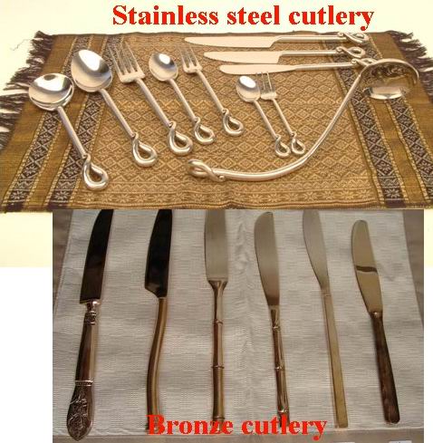  Handmade Stainless Steel And Bronze Cutlery ()