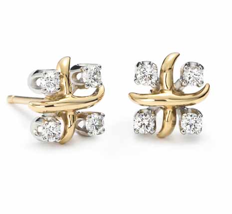  Diamond And 18k Gold Earring (Diamond and 18k Gold Earring)