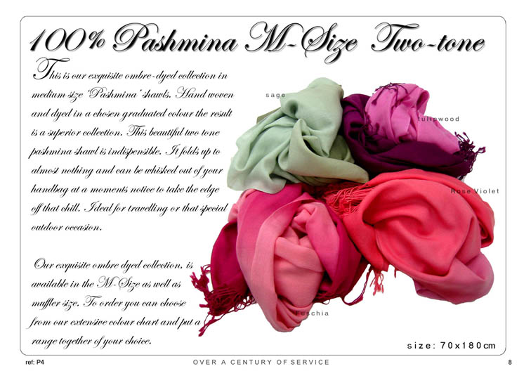  100% Pashmina M-Size Ombre Collection (100% пашмины М-размер Ombre коллекция)