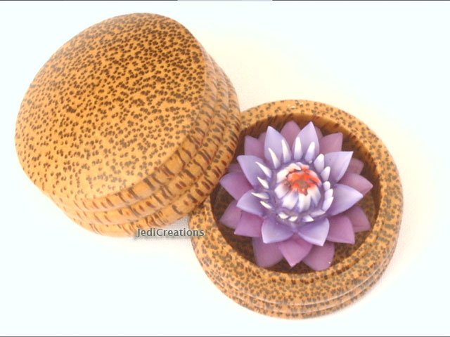  Hand Carved Soap Flowers - In Coconut Wood Sphere