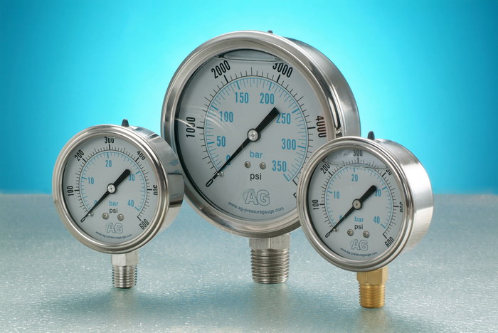  Liquid Filled Pressure Gauge With Roll Ring (Liquide sous pression remplis Gauge Avec le Roll Ring)