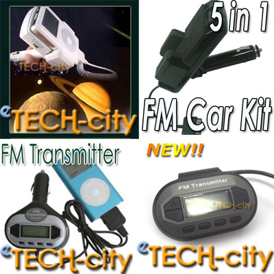  200 Channels FM Transmitter For MP3 / MP4 / Ipod + Car Charger