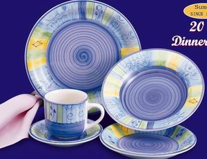  Stoneware Dinner Set With Hand Painted