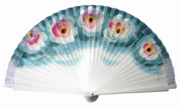  Hand Fan - Wooden Spain Fan-virgin Lotus From Silt (Hand Ventilator - Wooden Spanien Fan-Jungfrau Lotus von Schlick)