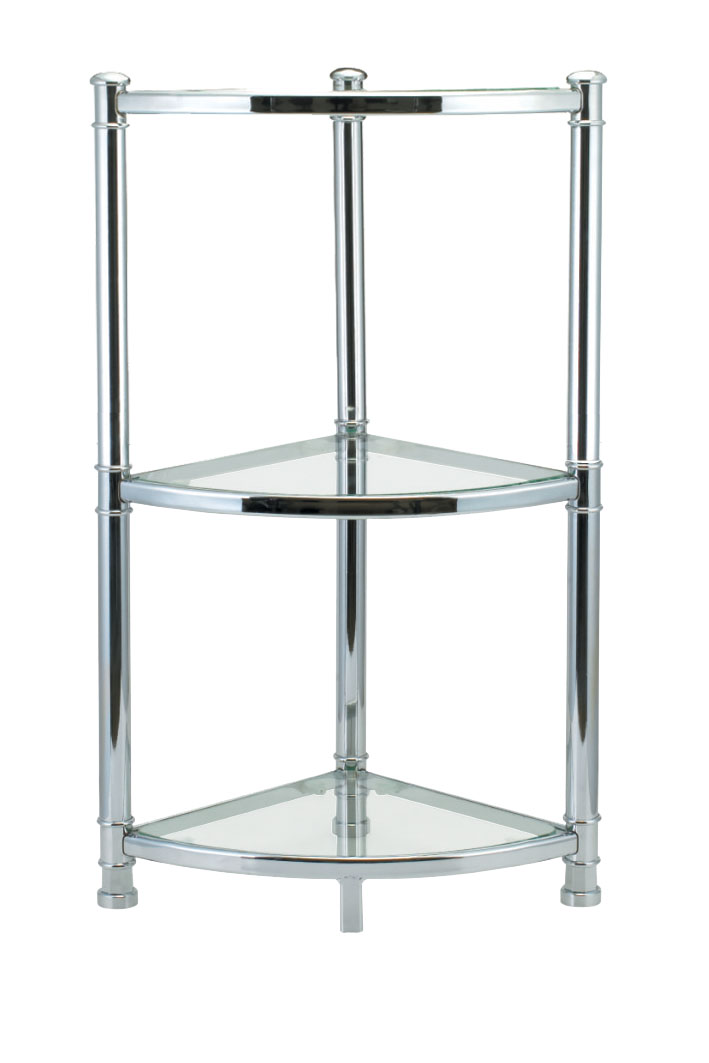 3 Tier Chromed Steel Bathroom Corner Shelf (3 Tier acier chromé coin salle de bain Tablette)