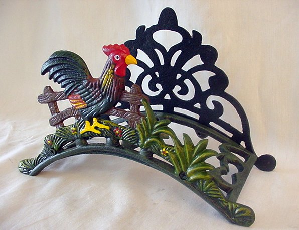  Cast Iron Rooster Garden Hose Holder (Чугунные Петух садовый шланг Организатор)