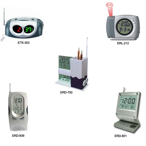 LCD Alarm Clock With Radio And Projector