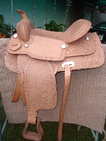  Western Leather Stamped Saddle (Western cuir estampé Saddle)