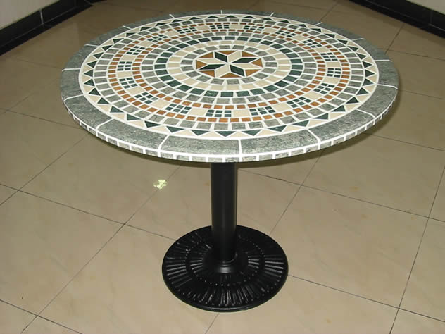 Mosaik-Tischplatte mit Iron Base (Mosaik-Tischplatte mit Iron Base)