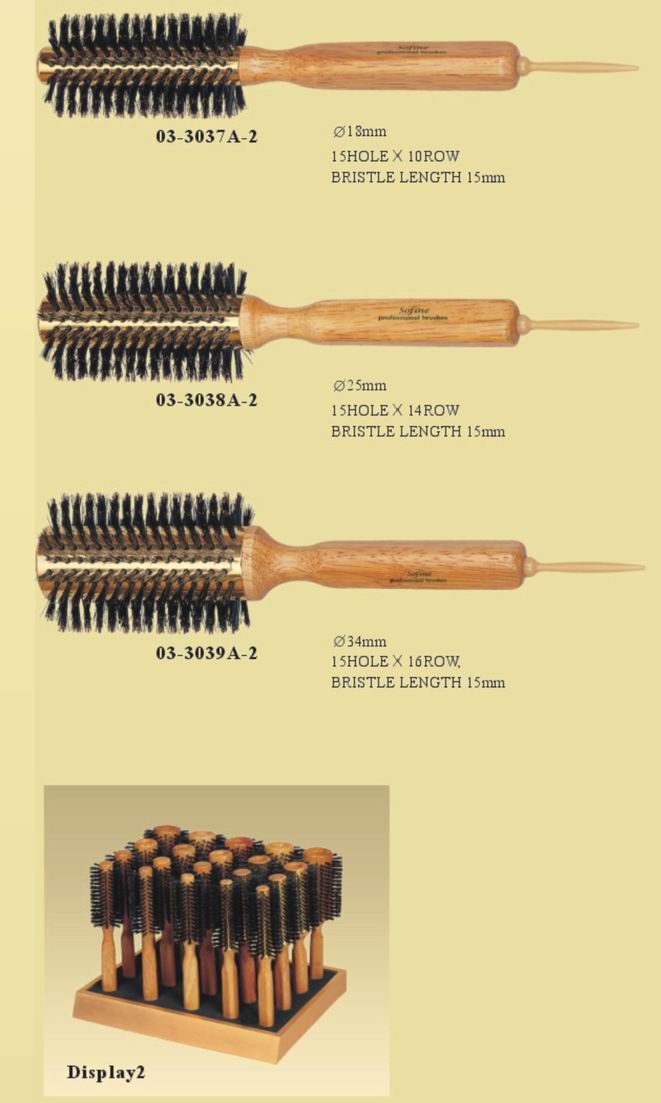  Professional Hot Curling Wooden Hair Brush For Hair Dressers & Hair Mak (Professional Hot Curling en bois Brosse à cheveux pour coiffeurs & Hair Mak)