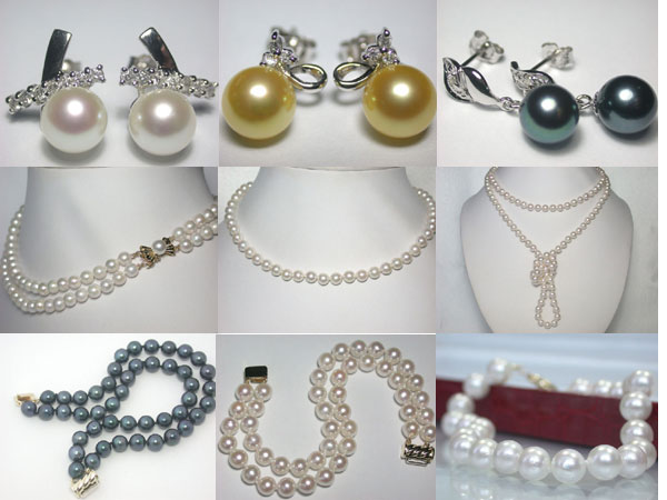  Pearl Necklaces, Earrings, Bracelets (Pearl Colliers, Boucles d`oreilles, bracelets)