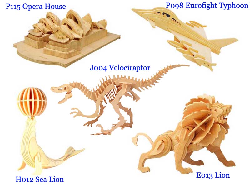 3D Wooden Puzzle Dinosaur, 3D Puzzle Velociraptor (3D Puzzle Dinosaurier, 3D Puzzle Velociraptor)