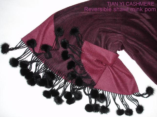  Lk Mink Fur Balls Shawl (Lc vison Balls Shawl)