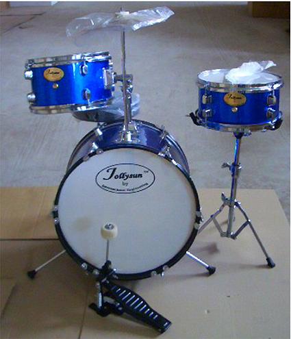  3pcs Junior Drum Set In Solid Colour (Drum Set 3pcs Junior En Solide Couleur)