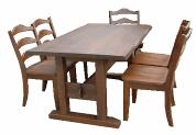  Solid Oak Dining Chairs And Dining Table (Из массива дуба Стулья для столовой и обеденным столом)