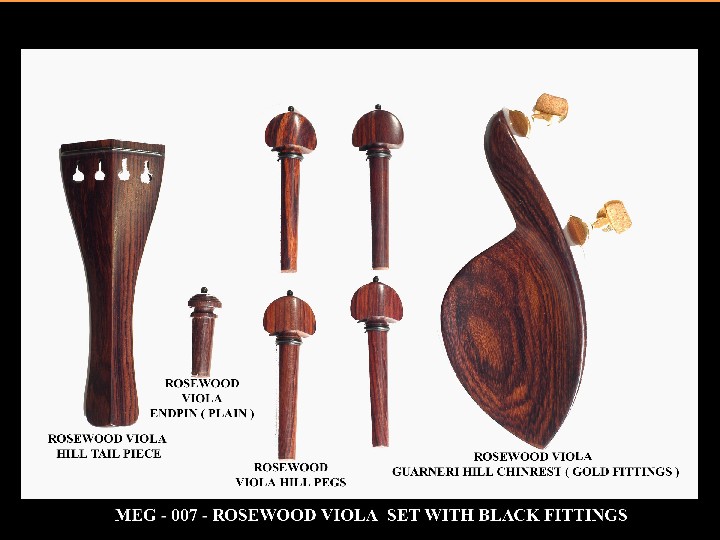 Palisander Viola Satz mit schwarzen Fittings (Palisander Viola Satz mit schwarzen Fittings)