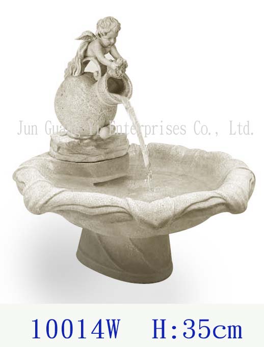  Polyresin Cherub Table Fountain With Pump In Painting Color (Polyresin Херувим таблице фонтан с насосом в живописи цвет)