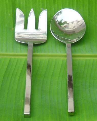  Stainless Steel Salad Servers (Edelstahl Salatbesteck)