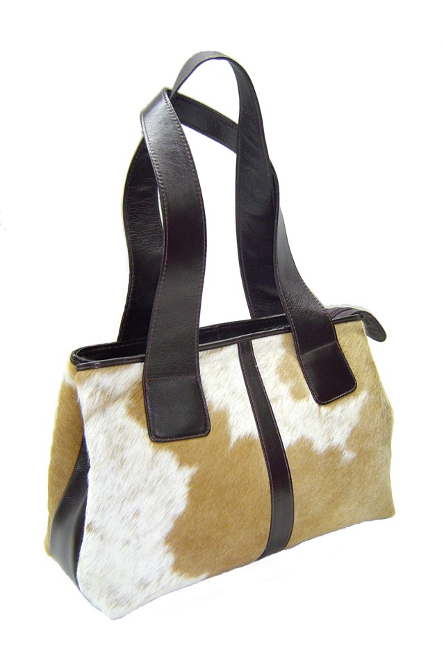  Cow Hair Leather Handbag (Cow-cheveux à main en cuir)