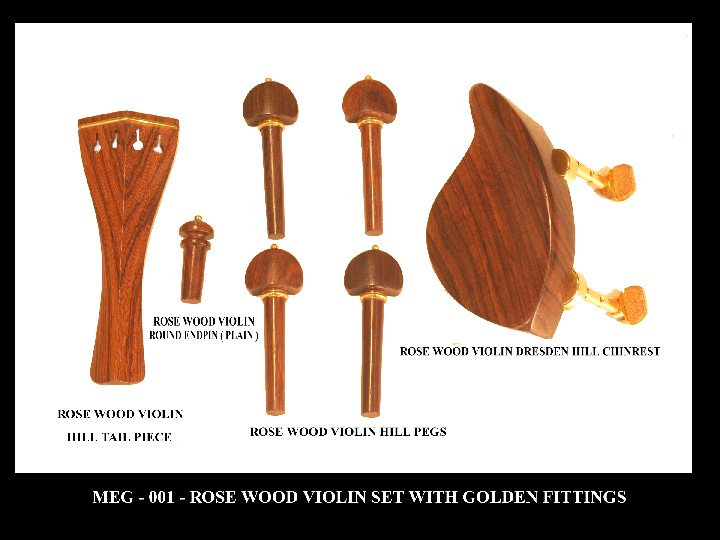  Rosewood Violin Set With Gold Fittings (Палисандр Скрипка Задать Золотая оборудование)
