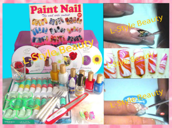  Nail Art Painting Set Plus VCD Painting 50 Designs (Nail Art Картина Задать Плюс VCD Живопись 50 образцов)