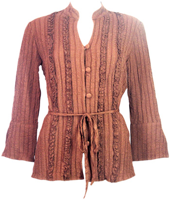  Chocolate Ruffle Blouse (Chocolate Ruffle Bluse)