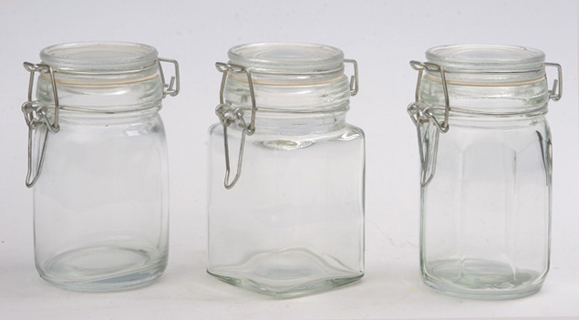 Glass Bottles With Metal Clip (K738-3mg)