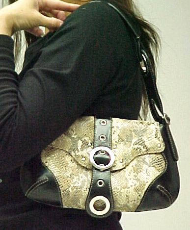  Italian Patent Cobra Leather Handbag