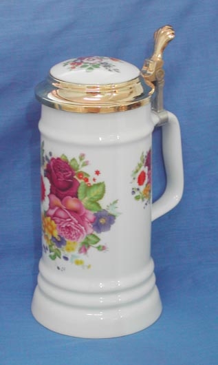 Porcelain Beer Stein With Lid (Porzellan-Bierkrug mit Deckel)