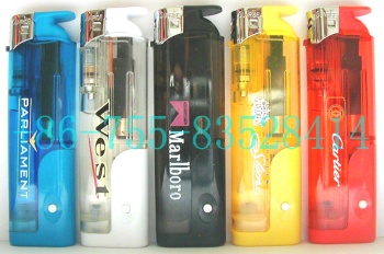  Electronic Gas Lighters With LED Lamp