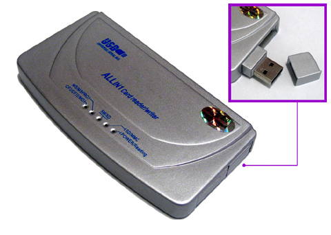  Multi-Card Reader With Retractable USB Plug