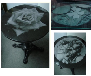  Etched Granite / Glass Table Top (Etched Гранит / стекло Table Top)