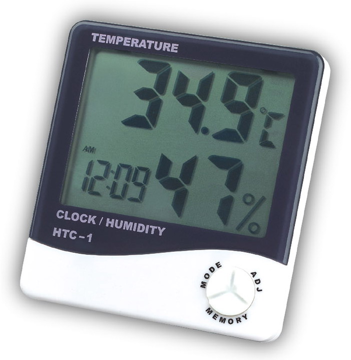  Temperature Hygrometer With Clock HTC-1 (Température hygromètre avec horloge HTC-1)