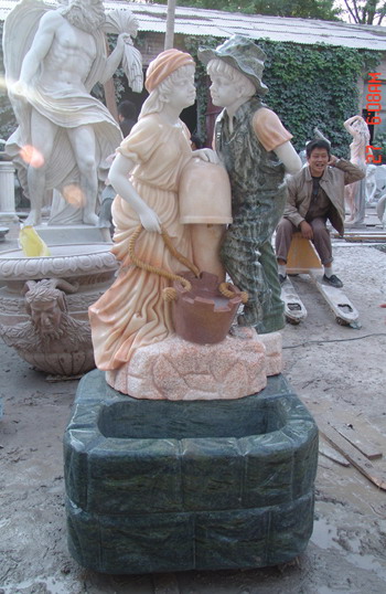  Fountain, Benches, Planter