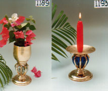  Brass & Glass Flower Vase & Candle Holders ( Brass & Glass Flower Vase & Candle Holders)