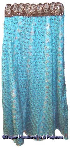 Alka Vora Crinkled Boho Hippie Silk Skirt With Belt (Alka Vora gaufrierten Boho Hippie Silk Rock mit Gürtel)