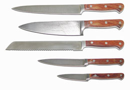  6 PCS Forge Hollow Handle Kitchen Knife Block Set