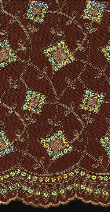  Mesh Cord & Spangle Embroidery Fabric (Mesh Cord & Spangle Stickerei Stoff)