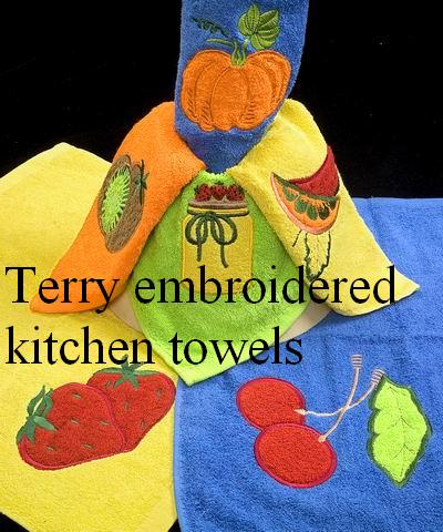  Terry Embroidered Kitchen Towel (Terry Cuisine Serviette Brodée)