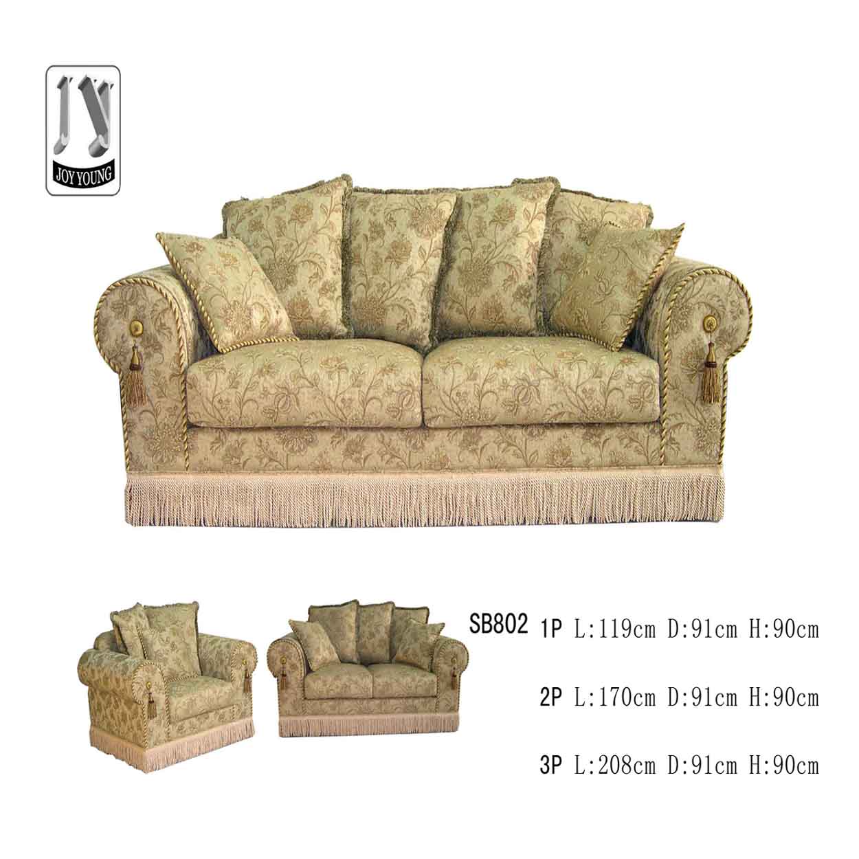  Elegant Fabric Sofa (Elegant Canapé en tissu)