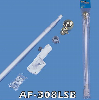  8 Ft Aluminum 3 Sectional Adjustable Flagpole Kit ( 8 Ft Aluminum 3 Sectional Adjustable Flagpole Kit)