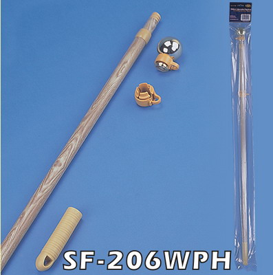  6 Ft Adjustable Metal Simulated Wood-grain Flagpole Set (6 pi réglable Metal simulé grain de bois Flagpole Set)