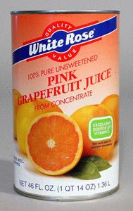 100% Pure Unsweetened Pink Grapefruit Juice From Concentrate (100% Pur Jus de pamplemousse rose non sucré à partir de concentré)