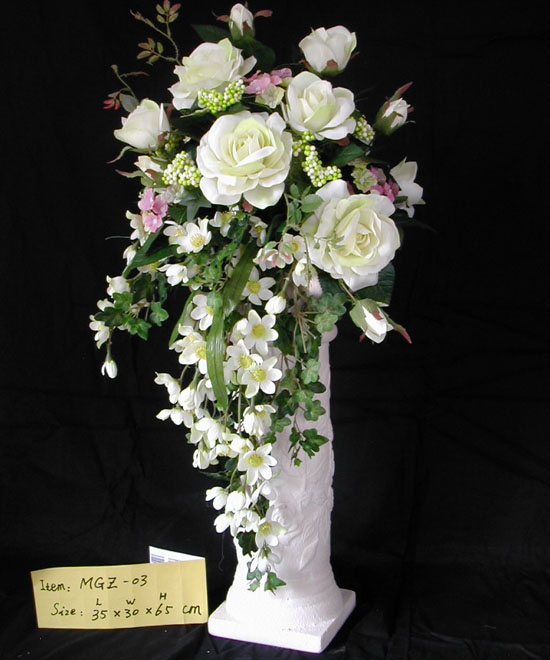  Artificial Flower Set With Ceramic Vase ( Artificial Flower Set With Ceramic Vase)